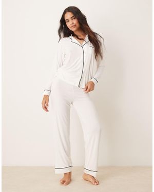 New Look Long Sleeve Pyjama Set - Natural
