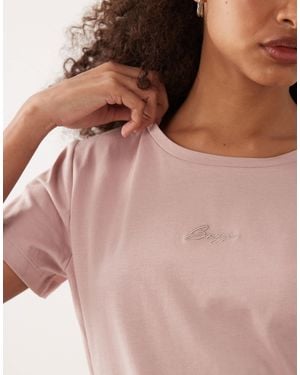 BOSS T-shirt With Logo Script - Brown