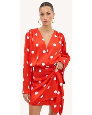 Loavies Crown Of Confidence Polka-Dot Dress - Red