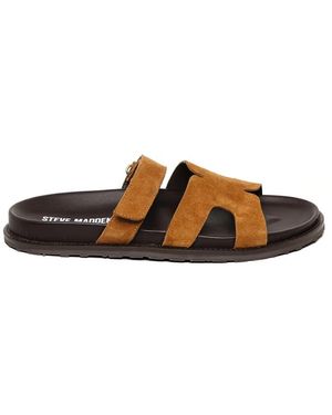 Steve Madden Sandalias Color Coñac Con Tiras De Ante Manu De - Marrón