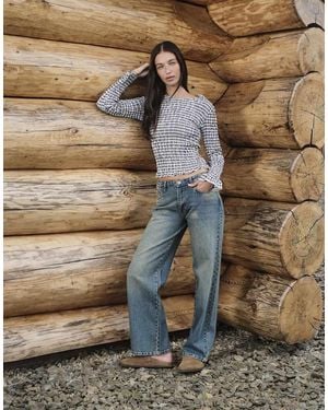 Daisy Street Low Rise Boyfriend Jeans - Blue