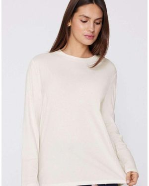 Tezenis Cotton Modal Long Sleeve Round Neck Top - White