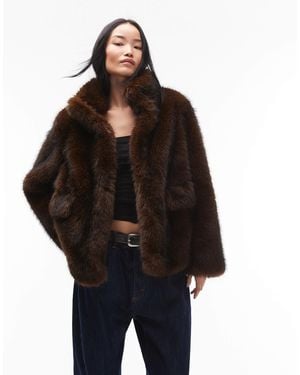 ARKET Faux Fur Jacket With Front Pockets - Black