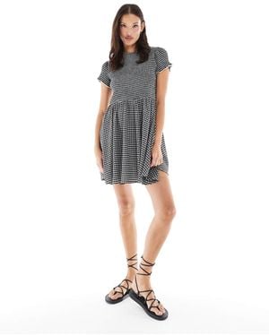 Daisy Street Mini Smock Dress - Blue