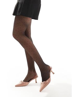 New Look Medias Negras Con Estampado De Cuadros De - Negro