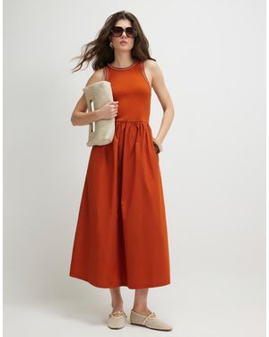 River Island Sleeveless Whipstitch Maxi Dress - Red