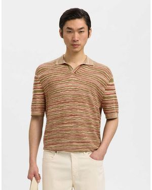 SELECTED Poloshirt - Naturel