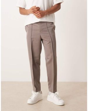 ASOS Smart Relaxed Tapered Trousers With Pintuck - Blue
