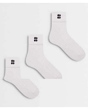Sweaty Betty Essentials 3 Pack Mini Crew Sock - White