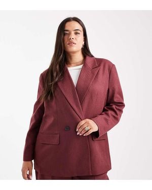 Vero Moda Tailo Herringbone Blazer - Red