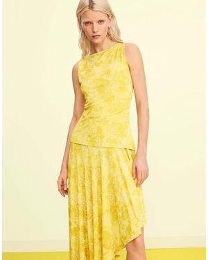 Desigual Asymmetric Printed Dress - Yellow