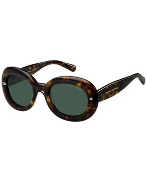 Marc Jacobs Occhiali Da Sole Vintage Oversize Ovali Con Lenti Verdi, Marroni - Nero