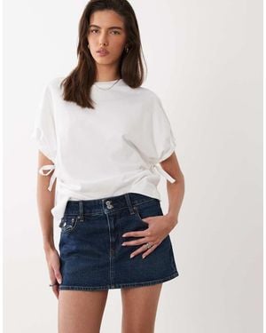 Abercrombie & Fitch Mini Denim Skort - White