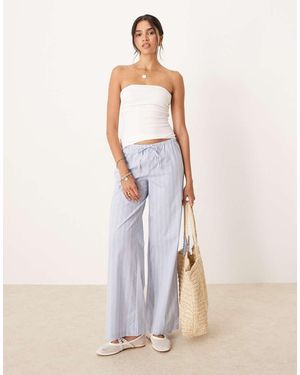 Jdy Pantaloni Con Fondo Ampio A Righe Azzurre - Neutro