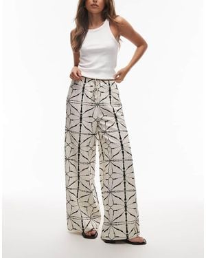 & Other Stories Linen Wide Leg Trousers With Drawstring Waist - White