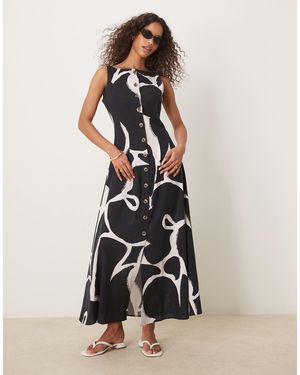 ASOS Slash Neck Button Down Vest Maxi Dress - White
