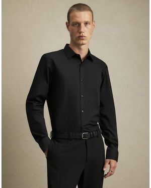 River Island Slim Fit Cotton Blend Shirt - Black