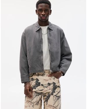 Pull&Bear Washed Cotton Jacket - Gray