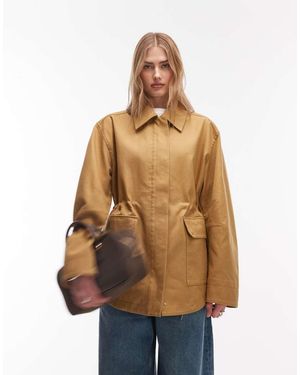 & Other Stories Short Cotton Trench Jacket With Cinched Waist - Natural