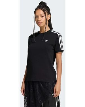 adidas Originals Lace 3 Stripes Tee - Black