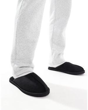 Jack & Jones Faux Suede Slip On Slipper - White