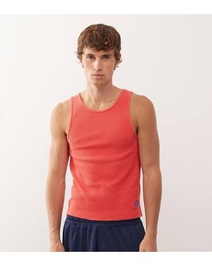 Collusion Ribbed Muscle Singlet - Red
