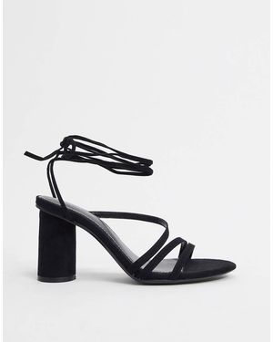Bershka Heel With Ankle Tie - White