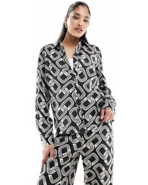 Y.A.S Y.A.S Satin Shirt Co-Ord - White