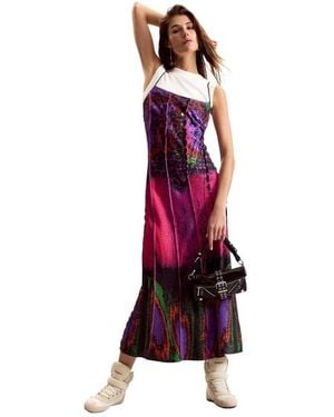 Desigual Vestito Combinato Progettato Da Mr. Lacroix - Rosso