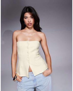 ASOS Ponte Structured Button Down Corset Top - Grey