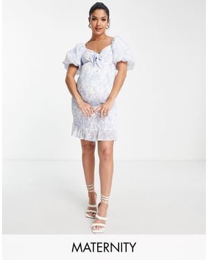 Missguided – gerafftes minikleid - Weiß