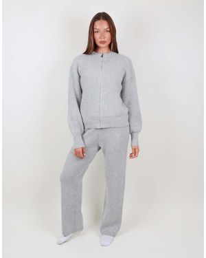 SIMMI Ribbed Knitted Trousers - Grey