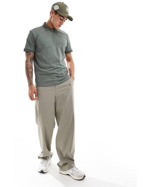 SELECTED Half Zip Polo Shirt - Green
