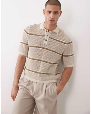 Only & Sons Open Knit Relaxed Fit Shirt - Natural