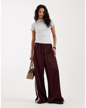 adidas Originals Satin Wide Leg Track Trousers - Red