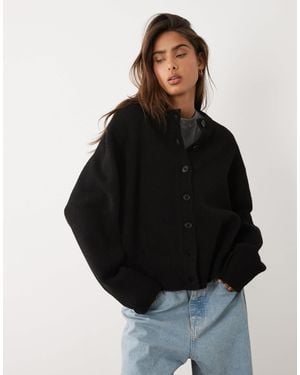 ASOS Boxy Cardigan With Side Split Detail - Black