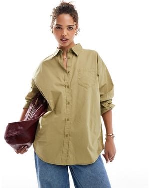 Cotton On Cotton on – oversize-hemdbluse aus popeline - Grün