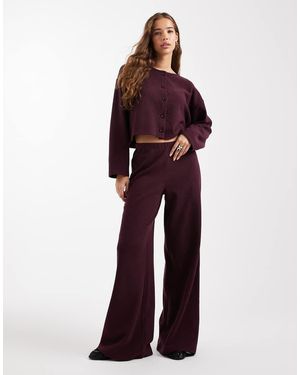 Miss Selfridge Brushed Rib Co-ord Trouser - Red