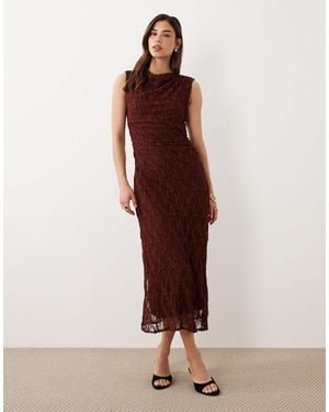 Nobody's Child Cece Lace Overlay Sleeveless Midi Dress - Brown