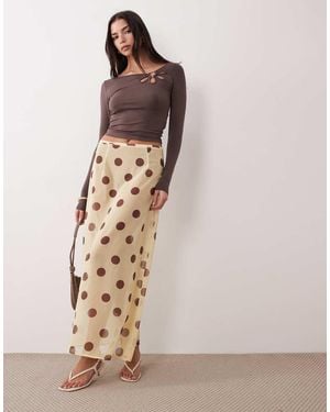 Motel Surina Sheer Polka Skirt - Natural