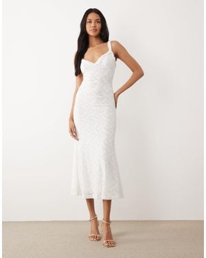 bardot marico lace midi dress Bardot Marico Lace Midi Dress in White