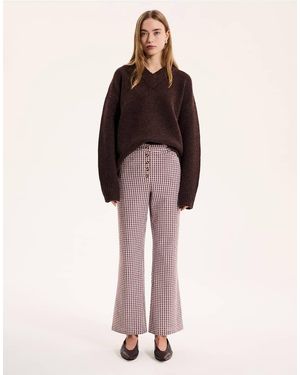 OMNES Elodie Checked Trouser - Brown