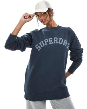 Superdry Athletic Essentials Slouchy Crew Sweatshirt - Blue