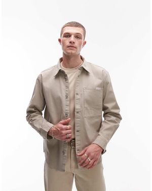 Calvin Klein Cotton Canvas Long Sleeve Shirt - Grey