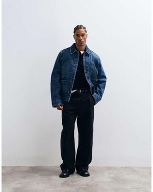 AllSaints Mukesh Denim Shacket Met Lichte Wassing - Blauw