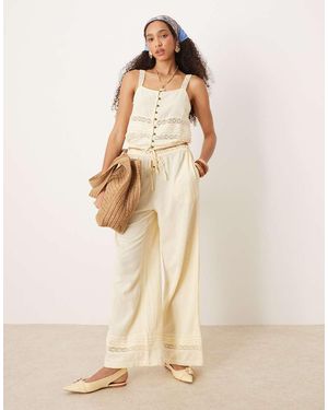River Island Broek Met Textuur - Naturel