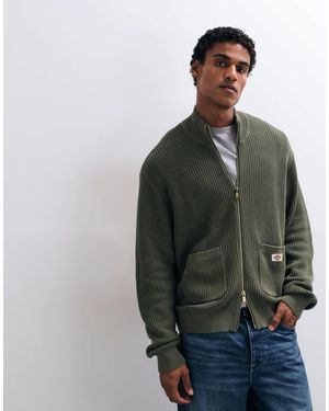 Dickies Fredonia sweat-shirt zippé en maille vert - Gris