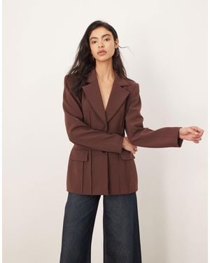 ARRANGE Premium Sculpted Blazer - Brown