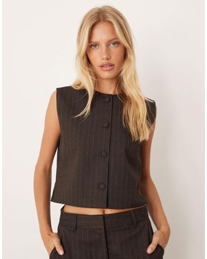 JJXX Pinstripe Co Ord Waistcoat - Black