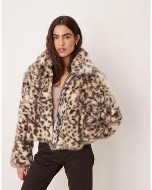 JJXX Faux Fur Leopard Jacket - Natural
